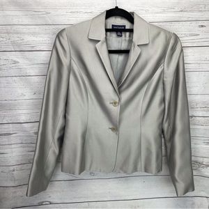 🍁 Ann Taylor 100% Silk Blazer Lined Jacket Coat sz 4
